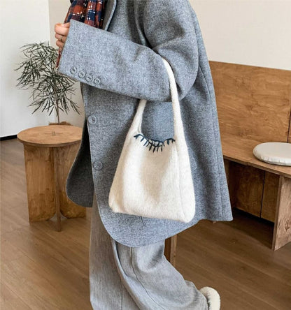 Bag Stitch Contrast Tote Knit