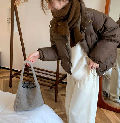 Bag Stitch Contrast Tote Knit