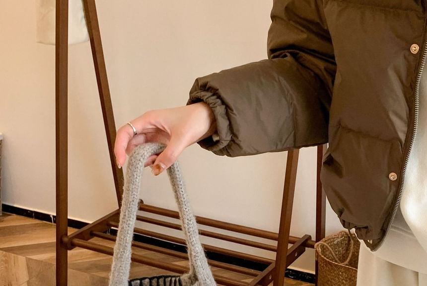 Bag Stitch Contrast Tote Knit