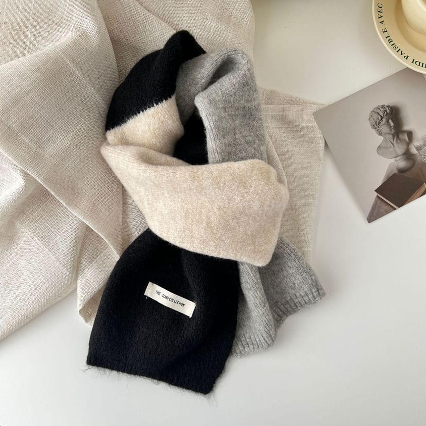 Knit Color Block Scarf