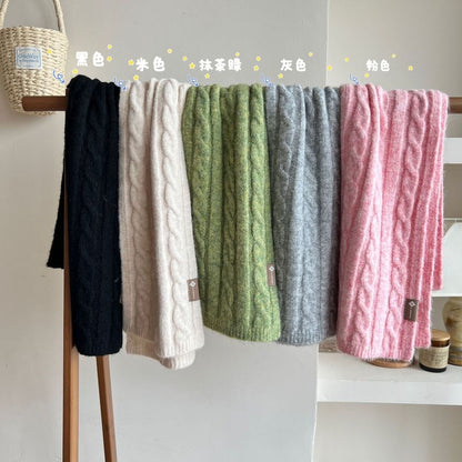 Cable Plain Knit Scarf