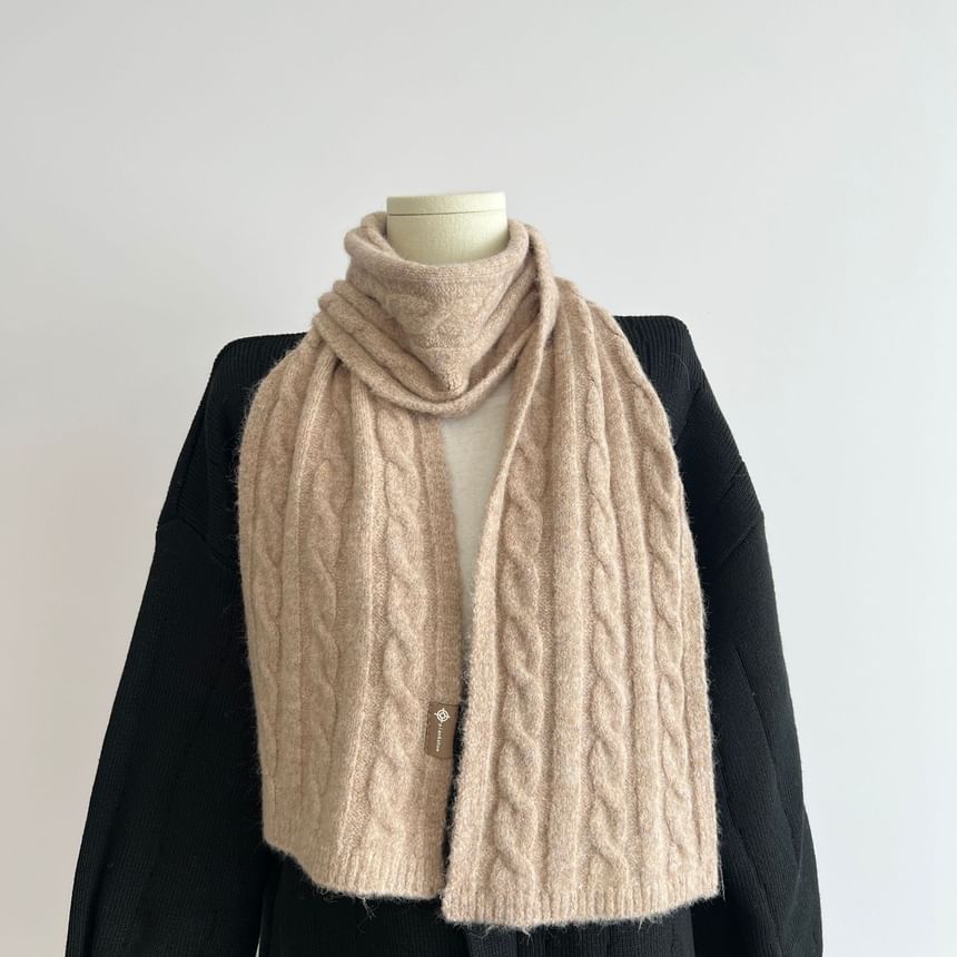 Cable Plain Knit Scarf