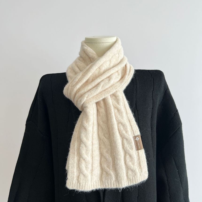 Cable Plain Knit Scarf