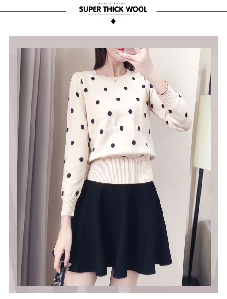 Crew Neck Dotted Sweater