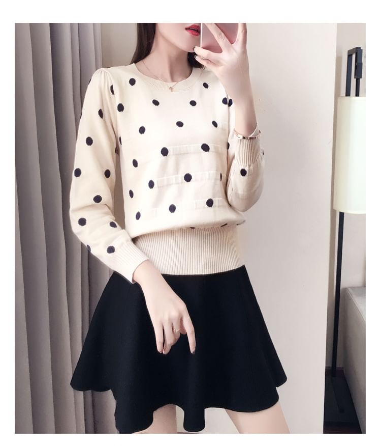 Crew Neck Dotted Sweater