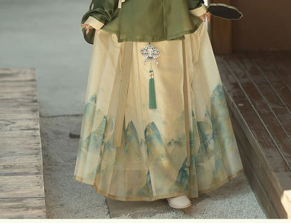 Mountain Print Hanfu Costume Set