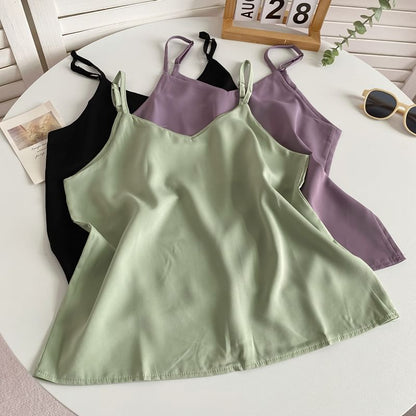 V-Neck Silky Camisole Top