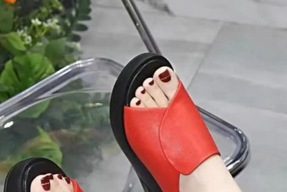 Wedge Platform Slide Sandals