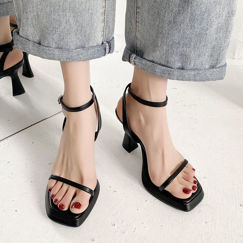 Heel Sandals Strap Platform Ankle Chunky