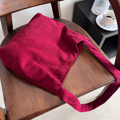 Crossbody Plain Corduroy Bag