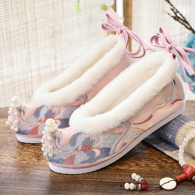 Flats Fluffy Hanfu Embroidered