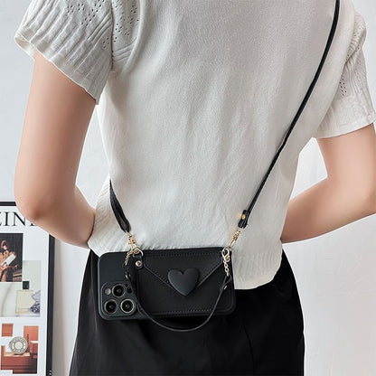 Heart Card Holder Lanyard Phone Case