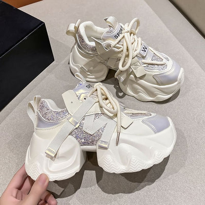 Sneakers Heel Chunky Platform Lettering