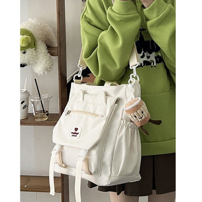 Buckle Nylon Crossbody Tote Bag