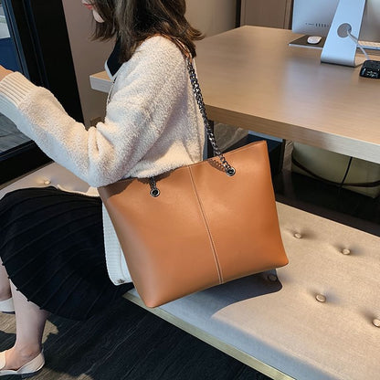 Leather Bag Strap Tote Faux Chain