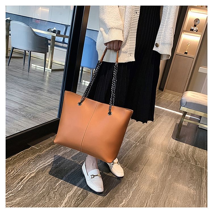 Leather Bag Strap Tote Faux Chain