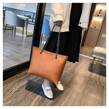 Leather Bag Strap Tote Faux Chain