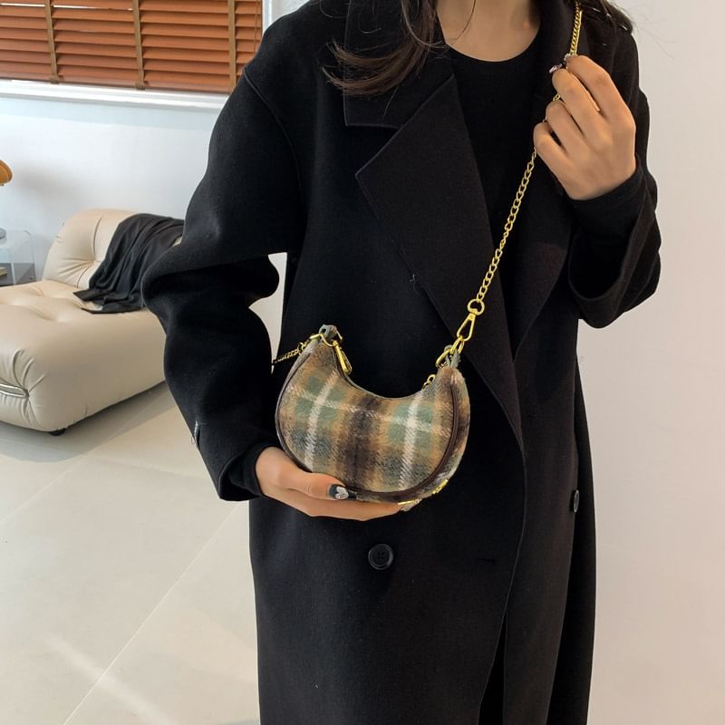 Patterned Strap Bag Chain Crossbody