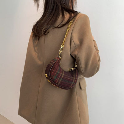 Patterned Strap Bag Chain Crossbody