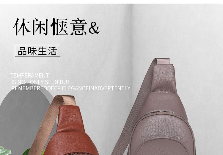 Leather Faux Bag Plain Sling