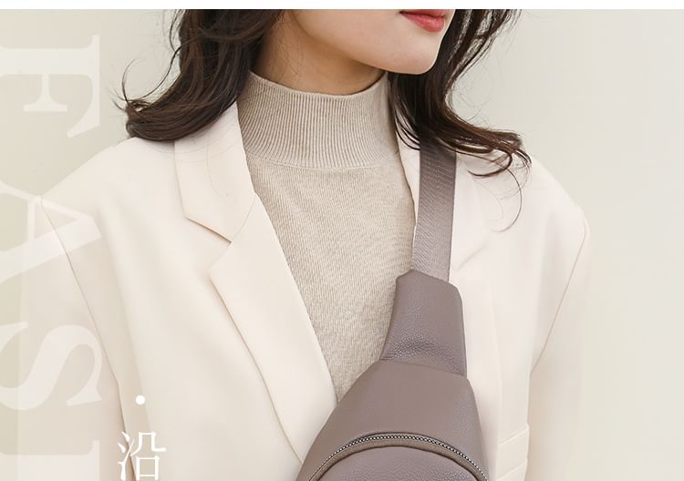 Leather Faux Bag Plain Sling