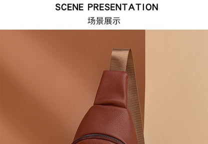 Leather Faux Bag Plain Sling
