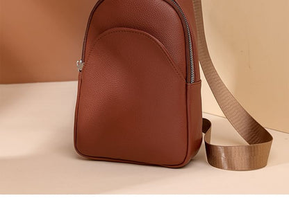 Leather Faux Bag Plain Sling