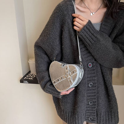 Heart Faux Leather Bag Crossbody