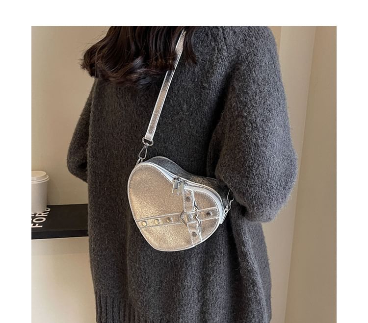 Heart Faux Leather Bag Crossbody