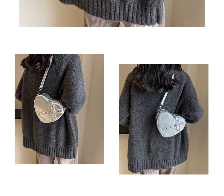 Heart Faux Leather Bag Crossbody
