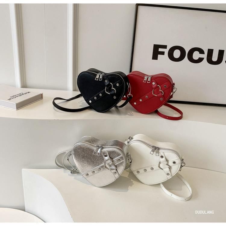 Heart Faux Leather Bag Crossbody