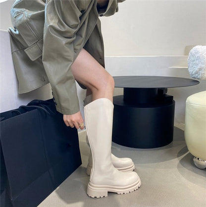 Boots Platform Plain Tall