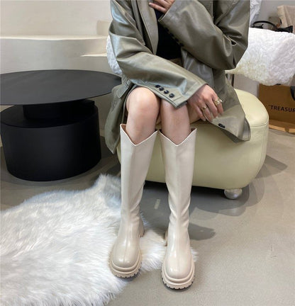 Boots Platform Plain Tall