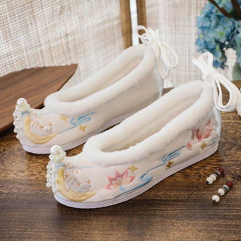 Flats Hanfu Fluffy Embroidered