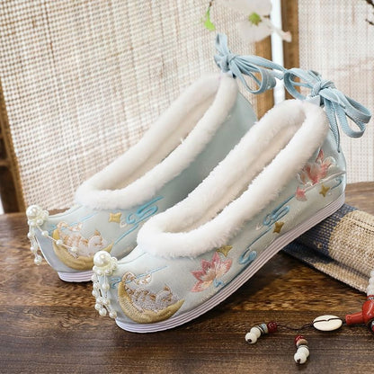 Flats Hanfu Fluffy Embroidered