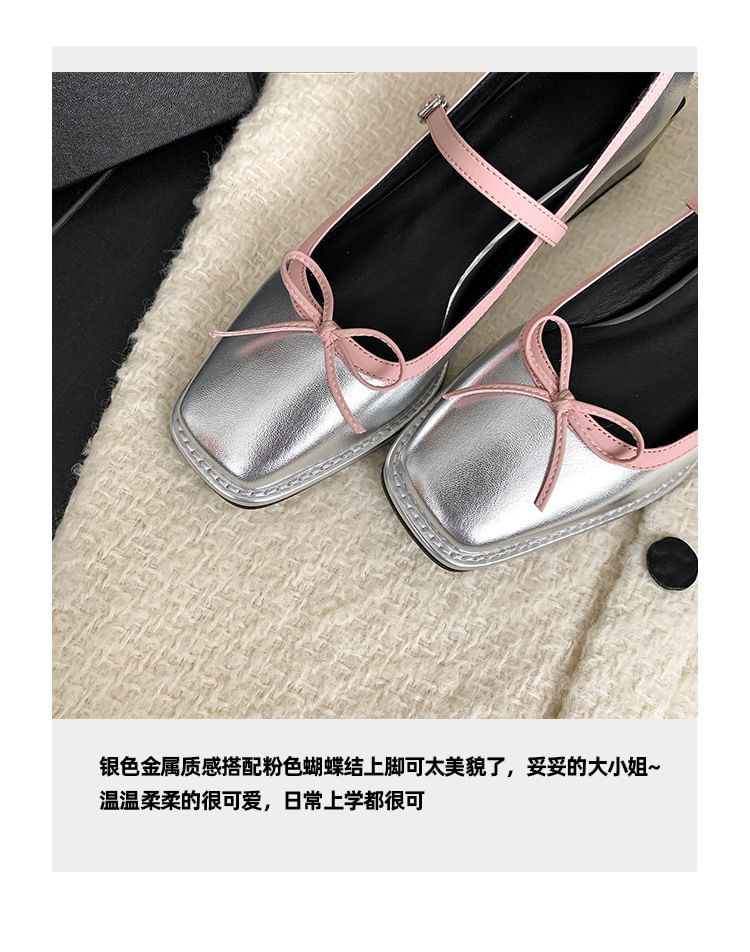 Square Bow Toe Pumps Jane Mary