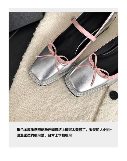 Square Bow Toe Pumps Jane Mary