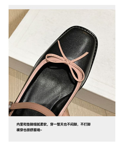 Square Bow Toe Pumps Jane Mary