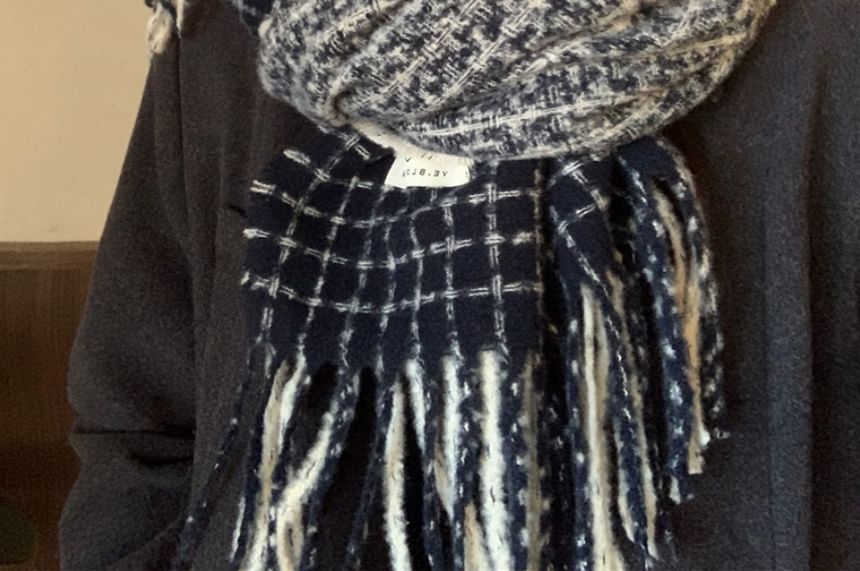 Fringe Scarf Plaid