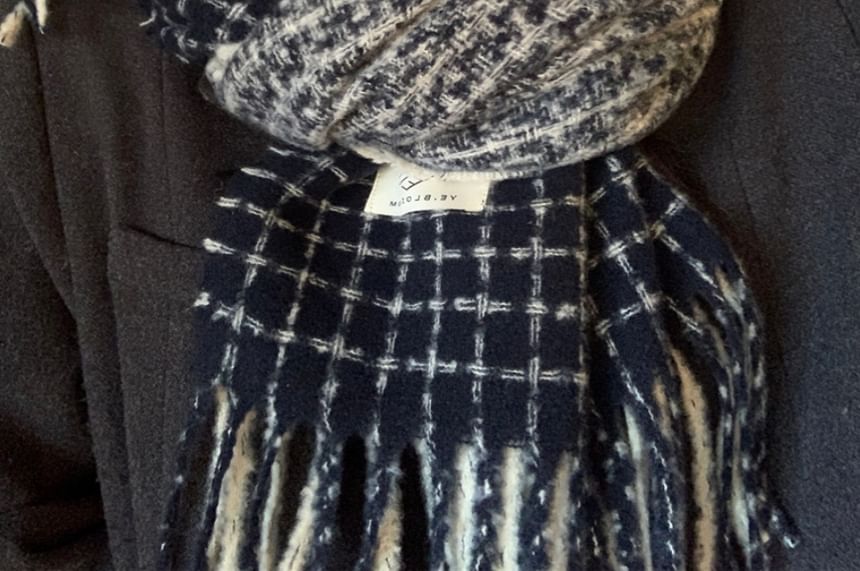 Fringe Scarf Plaid