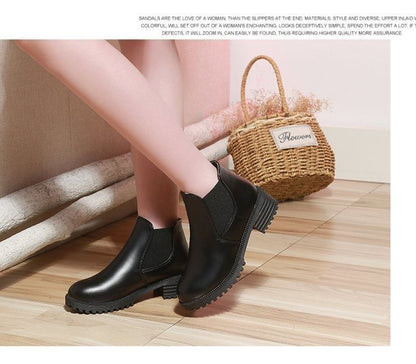 Short Chelsea Boots Leather Faux