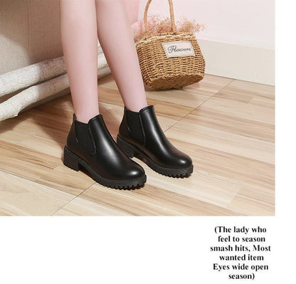 Short Chelsea Boots Leather Faux