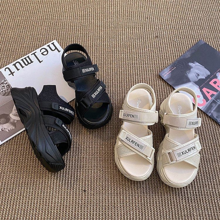 Sandals Lettering Strap Adhesive