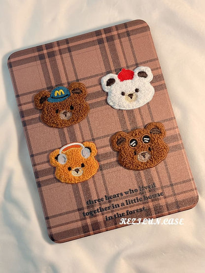 Plaid iPad Case Bear