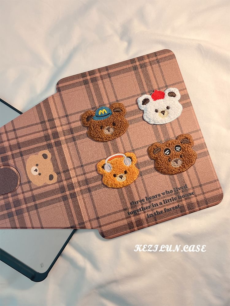 Plaid iPad Case Bear
