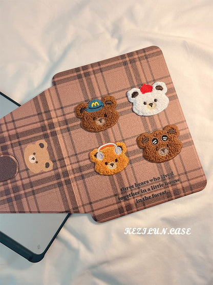 Plaid iPad Case Bear