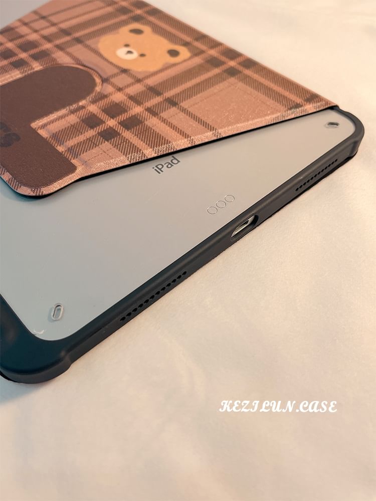 Plaid iPad Case Bear