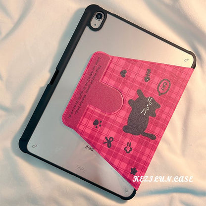 Cat iPad Case Plaid