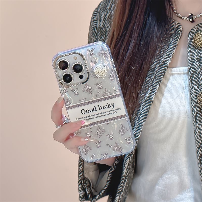 Phone Floral Lettering Case