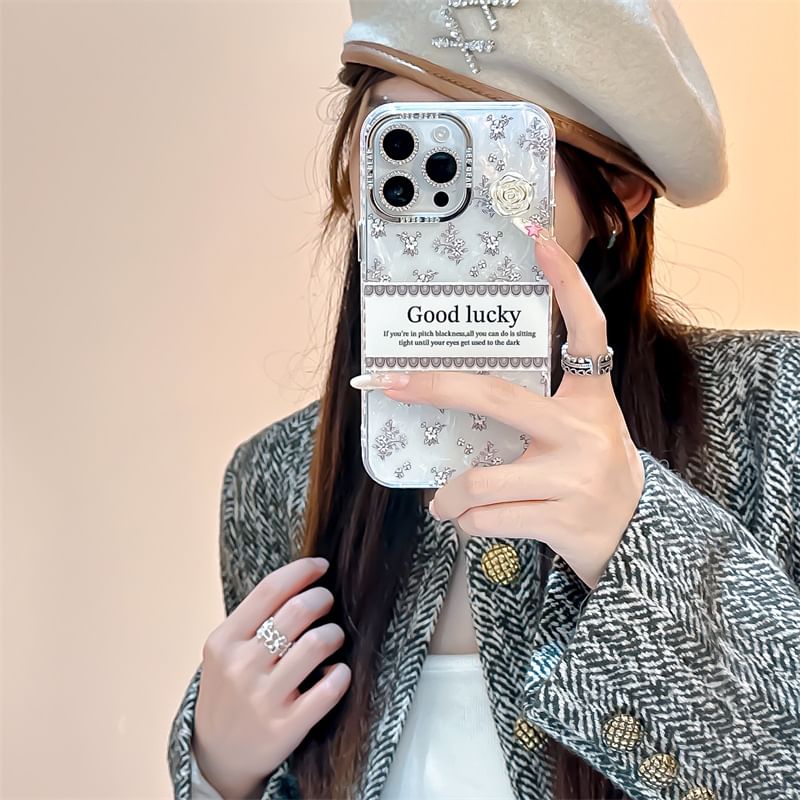 Phone Floral Lettering Case